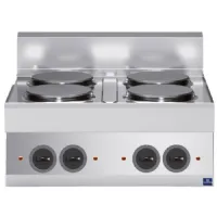 Fourneau profondeur 650 Plan de cuisson électrique 4 plaques Triphasé 10.4 kW - Virtus - MS657PCET - VIRTUS GROUP - MS657PCET