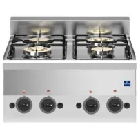 Fourneau profondeur 600 Plan de cuisson gaz 4 brûleurs 13,8 kW - Virtus - MS66PCGT - VIRTUS GROUP - MS66PCGT