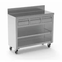Table cocktail professionnelle avec 3 tiroirs et plan de travail renforcé - eratos - mta50-120 - Eratos - MTA50-120
