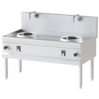 Fourneau wok à induction, 2 zones de cuisson, triphasé, 10 kw - virtus - newi1475 - Virtus group - NEWI1475