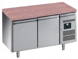 Desserte pâtissière réfrigérée inox positive dessus granit, 2 portes 600x400 mm, 428 L, sur roulettes - l2g - PA2100TNPZ Desserte pâtissière réfrigérée inox positive dessus granit, 2 portes 600x400 mm, 428 L, sur roulettes - l2g - PA2100TNPZ
