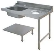 Table d'Entrée avec bac pour lave vaisselle à capot panier 500 x 500 ou 600 x 500 - Colged - PAP712DVF