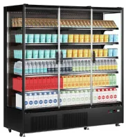 Photo 2 - Vitrine murale de supermarché réfrigérée 3 portes vitrées positive noire - tefcold - pc1870b - Tefcold - PC1870B