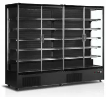 Vitrine murale de supermarché réfrigérée 4 portes vitrées positive noire - tefcold - pc2500b - Tefcold - PC2500B