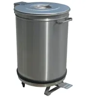 Poubelle professionnelle avec couvercle à pédale 50 litres sur roues - Diamond Promo - PCRA/50B