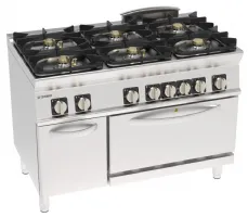 Fourneau gaz 6 feux 30 kw sur four électrique gn 2/1 - tecnoinox - pfh12g7 - Tecnoinox - PFH12G7 Fourneau gaz 6 feux 30 kw sur four électrique gn 2/1 - tecnoinox - pfh12g7 - Tecnoinox - PFH12G7