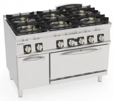 Fourneau gaz 6 feux 30 kw sur four gaz gn 2/1 - tecnoinox - pfh12gg7 - Tecnoinox - PFH12GG7 Fourneau gaz 6 feux 30 kw sur four gaz gn 2/1 - tecnoinox - pfh12gg7 - Tecnoinox - PFH12GG7