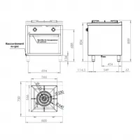 Photo 4 - Cuisinière gaz 1 brûleur 25 kw à poser - hr fainca - pll7508e - Hr fainca - PLL7508E