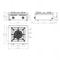 Photo 4 - Cuisinière gaz 1 brûleur 25 kw à poser - hr fainca - pll7508s - Hr fainca - PLL7508S