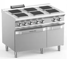 Cuisinière électrique professionnelle triphasé 6 plaques carrées 5,3 kw - mbm - pq711fe - Mbm - PQ711FE