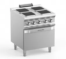 Cuisinière électrique professionnelle sur four triphasé 4 plaques carrées 5.3 kw - mbm - pq77fe - Mbm - PQ77FE Cuisinière électrique professionnelle sur four triphasé 4 plaques carrées 5.3 kw - mbm - pq77fe - Mbm - PQ77FE