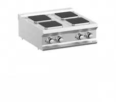 Plan de cuisson professionnel à poser, 4 plaques carrées, triphasé, 10.4 kw - mbm - pq77t - Mbm - PQ77T