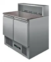 Meuble à pizza 2 portes gn 1/1 avec saladette 5 bacs au dessus - 240l - L2g - PS900 Meuble à pizza 2 portes gn 1/1 avec saladette 5 bacs au dessus - 240l - L2g - PS900