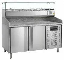 Meuble à pizzas table avec module pour garniture - Tefcold - PT1200 + GVC38-150 Meuble à pizzas table avec module pour garniture - Tefcold - PT1200 + GVC38-150
