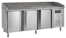 Table à pizza avec dessus granite et 3 portes pleines positif - Tefcold - PT1300 Table à pizza avec dessus granite et 3 portes pleines positif - Tefcold - PT1300