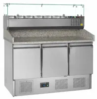 Meuble à pizzas table avec module pour garniture - Tefcold - PT1365 + GVC33-140 Meuble à pizzas table avec module pour garniture - Tefcold - PT1365 + GVC33-140