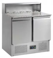 Meuble à pizzas comptoir GN1/1 - 2 portes pleines inox 225 L +2 à +10 °C positif - Tefcold - PT920 Meuble à pizzas comptoir GN1/1 - 2 portes pleines inox 225 L +2 à +10 °C positif - Tefcold - PT920