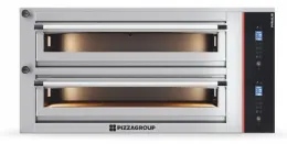 Four à Pizzas professionnel électrique à commandes digitales - 2 chambres 12 pizzas - Gamme PYRALIS - Pizza Group - PYD12LF-2