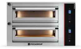 Four à Pizzas professionnel électrique à commandes digitales - 2 chambres 8 pizzas - Gamme PYRALIS - Pizza Group - PYD8F-2