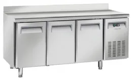 Table réfrigérée négative 3 portes pleines avec dosseret 400 L - Coolhead - QN 3200