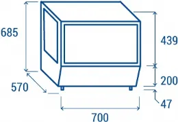 Photo 5 - Vitrine réfrigérée de comptoir 120 l +1/+12°c longueur 700 mm - coolhead - rc 120sq - Cool head italie - RC 120SQ