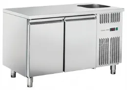 Table réfrigérée positive 2 portes pleines avec évier 300 L - Coolhead - RC 2100LV