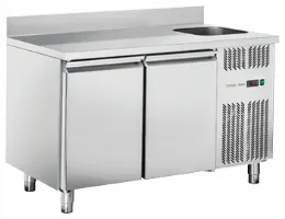 Table réfrigérée positive 2 portes pleines avec évier et dosseret 300 L - Coolhead - RC 2200LV - Coolhead italie - RC 2200LV Table réfrigérée positive 2 portes pleines avec évier et dosseret 300 L - Coolhead - RC 2200LV - Coolhead italie - RC 2200LV