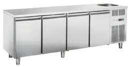 Table réfrigérée positive 4 portes pleines avec évier 630 L - Coolhead - RC 4100LV Table réfrigérée positive 4 portes pleines avec évier 630 L - Coolhead - RC 4100LV