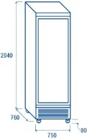 Photo 8 - Congélateur vertical 1 porte vitrée noir 560 l - coolhead - rfg 750b - Cool head italie - RFG 750B