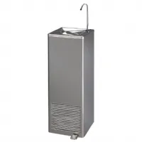 Fontaine à Eau réfrigérée détente directe banc de glace et pédale - Débit 30 l/h - 1 sortie col de cygne - Cosmetal - RIVER-IB-30-P
