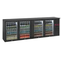 Arrière bar professionnel 4 portes vitrées, 620 litres, positive - Diamond Promo - RLB4-4G