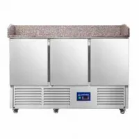 Meuble à pizzas avec plan de travail en granit +2/ +8°c 3 portes gn1/1 - 368l - L2g - S903PZ WITHOUT VRX Meuble à pizzas avec plan de travail en granit +2/ +8°c 3 portes gn1/1 - 368l - L2g - S903PZ WITHOUT VRX