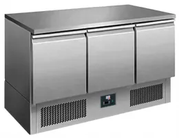Desserte réfrigérée inox positive centrale dessus inox fixe, 3 portes gn 1/1, 368 l, +2/+8°c - l2g - s903s/stop - L2g - S903S/STOP Desserte réfrigérée inox positive centrale dessus inox fixe, 3 portes gn 1/1, 368 l, +2/+8°c - l2g - s903s/stop - L2g - S903S/STOP