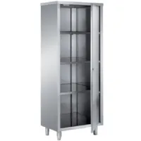 Armoire de rangements inox avec porte battante et 3 étagères, 600x700x2000 mm - virtus - savb207006 - Virtus group - SAVB207006