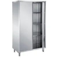 Armoire de rangements inox avec porte battante et 3 étagères, 1000x700x2000 mm - virtus - savb207010 - Virtus group - SAVB207010