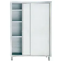 Armoire de rangements inox avec portes coulissantes et 3 étagères, 1500x600x2000 mm - virtus - savs205515 - Virtus group - SAVS205515
