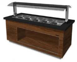Buffet central chauffant bain marie 30°C/ +90°C - 6 bacs GN1/1 - L2G - SB-H230B