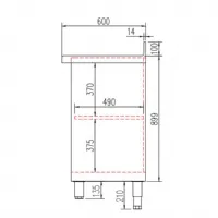 Photo 2 - Meuble bas de rangement inox aisi-304 avec dosseret 100 mm - coreco - sefm-60-150-s - Coreco - SEFM-60-150-S