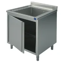 Plonge inox 1 bac sur armoire avec porte battante 700x700x850 mm - virtus - sla1707 - Virtus group - SLA1707 Plonge inox 1 bac sur armoire avec porte battante 700x700x850 mm - virtus - sla1707 - Virtus group - SLA1707