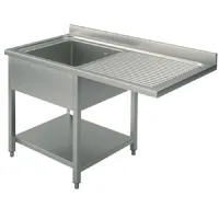 Plonge inox 1 bac sur piètement avec étagère inférieure, place pour lave-vaisselle, côté gauche, 1300x600x850 mm - virtus - slg1ld13560 - Virtus group - SLG1LD13560 Plonge inox 1 bac sur piètement avec étagère inférieure, place pour lave-vaisselle, côté gauche, 1300x600x850 mm - virtus - slg1ld13560 - Virtus group - SLG1LD13560