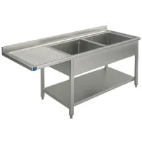 Plonge inox 1 sur piètement avec étagère inférieure, place pour lave-vaisselle, 2 bacs à droite, 1600x600x850 mm - virtus - slg2ls16460 - Virtus group - SLG2LS16460 Plonge inox 1 sur piètement avec étagère inférieure, place pour lave-vaisselle, 2 bacs à droite, 1600x600x850 mm - virtus - slg2ls16460 - Virtus group - SLG2LS16460