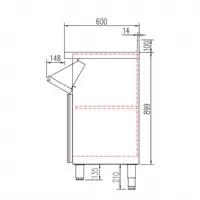 Photo 2 - Meuble bas de rangement inox aisi-304 dosseret 100 mm, 1 porte, 1 tiroir neutre et 1 étagère - coreco - smc-100-s - Coreco - SMC-100-S
