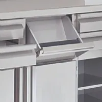 Photo 3 - Meuble bas de rangement inox aisi-304 dosseret 100 mm, 1 porte, 1 tiroir neutre et 1 étagère - coreco - smc-100-s - Coreco - SMC-100-S