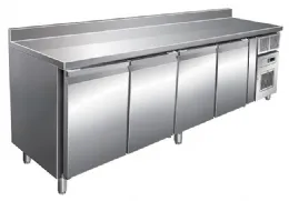 Table desserte réfrigérée avec dosseret - 4 portes - 511 L - Groupe logé - Dalmec - SN4201TN