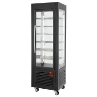 Vitrine panoramique professionnelle 600x630x1850 mm noire négative 5 étagères acier - diamond promo - sne/gb-b7-r2 - Diamond promo - SNE/GB-B7-R2