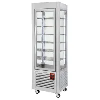 Vitrine panoramique professionnelle 600x630x1850 mm inox positive 5 niveaux - diamond promo - sne/sb-a5-r2 - Diamond promo - SNE/SB-A5-R2