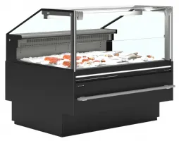 Vitrine réfrigérée pour poisson frais avec plateau à glace de 50 mm - tefcold - soca-f12590b - Tefcold - SOCA-F12590B
