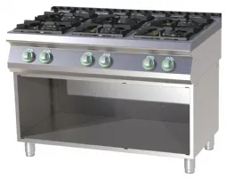 Fourneau sur placard ouvert à gaz 6 feux 39 kW - RM Gastro - SP 7120 G Fourneau sur placard ouvert à gaz 6 feux 39 kW - RM Gastro - SP 7120 G