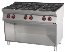 Fourneau sur placard ouvert à gaz 6 feux 3,5 kW - Redfox - SPB 70/120 G Fourneau sur placard ouvert à gaz 6 feux 3,5 kW - Redfox - SPB 70/120 G