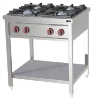 Cuisinière professionnelle Fourneau sur placard ouvert à gaz 4 feux 25 kW - Redfox - SPF 80 G Cuisinière professionnelle Fourneau sur placard ouvert à gaz 4 feux 25 kW - Redfox - SPF 80 G